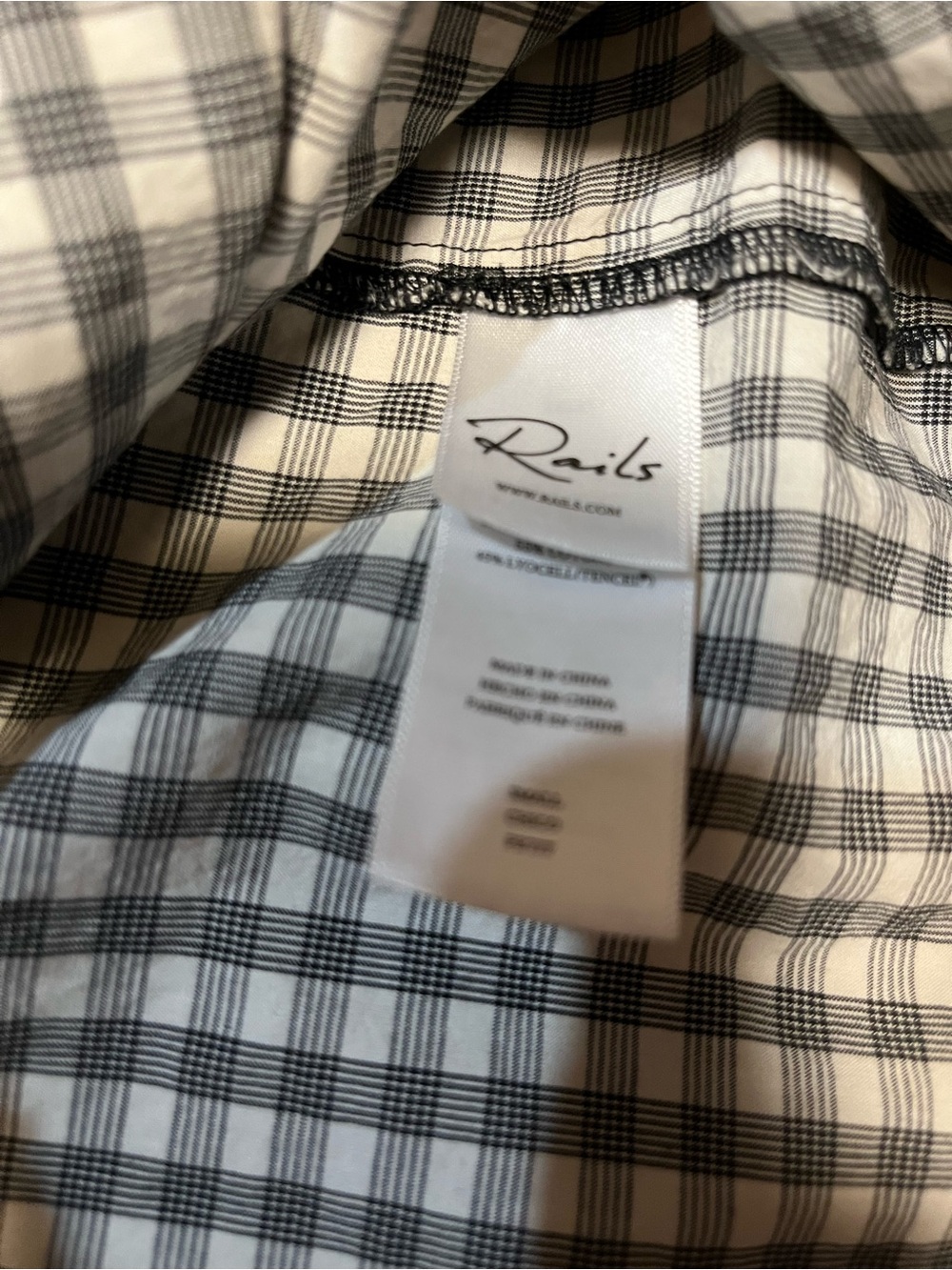 Rails Alessa Ivory Jet Gingham Midi Skirt Size Small Cottagecore Garden Feminine - Picture 11 of 13